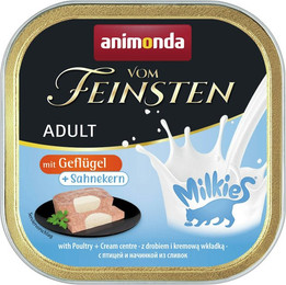 Produktbild von animonda Vom Feinsten Adult mit Milchkern 100g Schale Katzennassfutter 32 x 100 Gramm Geflügel + Sahnekern