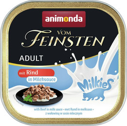Produktbild von animonda Vom Feinsten Adult mit Milkies-Saucen 100g Schale Katzennassfutter 32 x 100 Gramm Rind in Milchsauce