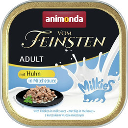Produktbild von animonda Vom Feinsten Adult mit Milkies-Saucen 100g Schale Katzennassfutter Sparpaket 64 x 100 Gramm Huhn in Milchsauce