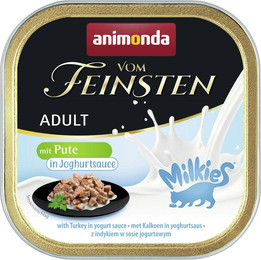 Produktbild von animonda Vom Feinsten Adult mit Milkies-Saucen 100g Schale Katzennassfutter Sparpaket 64 x 100 Gramm Pute in Joghurtsauce