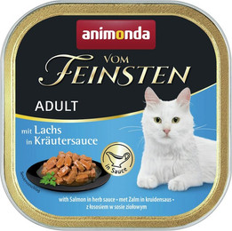 Produktbild von animonda Vom Feinsten Adult mit Sauce 100g Schale Katzennassfutter 32 x 100 Gramm Lachs in Kräutersauce