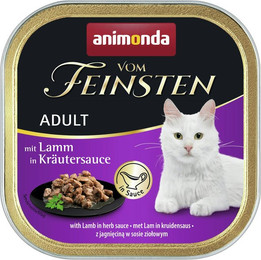 Produktbild von animonda Vom Feinsten Adult mit Sauce 100g Schale Katzennassfutter Sparpaket 64 x 100 Gramm Lamm in Kräutersauce