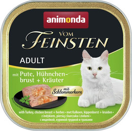 Produktbild von animonda Vom Feinsten Adult mit Schlemmerkern 100g Schale Katzennassfutter 32 x 100 Gramm Pute, Hühnchenbrust + Kräuter