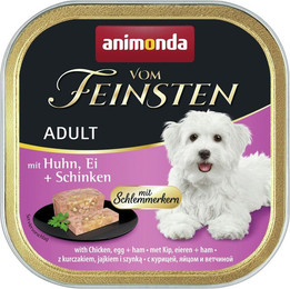 Produktbild von animonda Vom Feinsten Adult mit Schlemmerkern 150g Schale Hundenassfutter Sparpaket 44 x 150 Gramm Huhn, Ei + Schinken