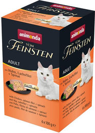 Produktbild von animonda Vom Feinsten Adult Schlemmerkern mit Huhn, Lachsfilet und Spinat - 6 x 100 g