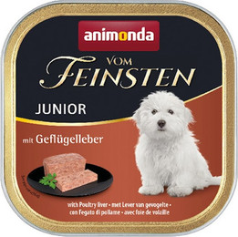 Produktbild von animonda Vom Feinsten Junior 150g Schale Hundenassfutter 22 x 150 Gramm Geflügelleber