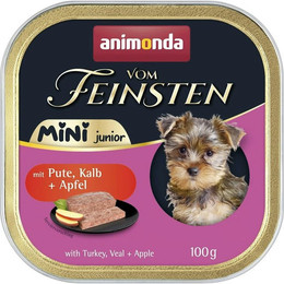 Produktbild von animonda Vom Feinsten Junior Mini Schale 100g Hundenassfutter 32 x 100 Gramm Pute,Kalb & Apfel