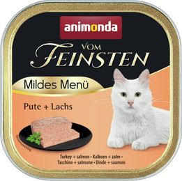 Produktbild von animonda Vom Feinsten Mildes Menü 100g Schale Katzennassfutter Sparpaket 64 x 100 Gramm Pute + Lachs