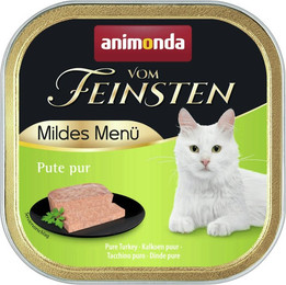 Produktbild von animonda Vom Feinsten Mildes Menü 100g Schale Katzennassfutter Sparpaket 64 x 100 Gramm Pute pur