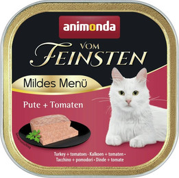Produktbild von animonda Vom Feinsten Mildes Menü 100g Schale Katzennassfutter Sparpaket 64 x 100 Gramm Pute + Tomaten
