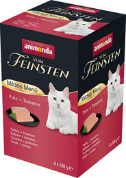 animonda vom Feinsten Mildes Menü Pute & Tomate Katzenfutter nass - 6 x 100 g – Bild 1 von 3
