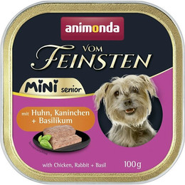 Produktbild von animonda Vom Feinsten Senior Mini Schale 100g Hundenassfutter 32 x 100 Gramm Huhn,Kaninchen & Basilikum