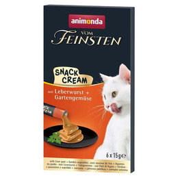 Produktbild von animonda Vom Feinsten Snack-Cream mit Leberwurst und Gartengemüse - 6 x 15 g