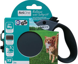 AniOne Rollleine Soft grau XS – Bild 1 von 2