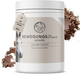 Produktbild von Annimally Gelenk Pulver Sensitiv für Pferde mit Kollagen, Kamille, MSM, Glucosamin, Hyaluronsäure, Chondroitin - 850 g