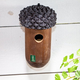 Produktbild von Antikas Futterstation Nistkasten Eichelform Vogel-Nisthilfe Holz PVC Braun