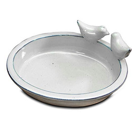 Produktbild von Antikas Vogeltränke Oval Weiß-Grün aus Keramik