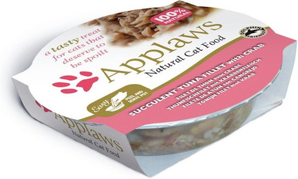 Produktbild von Applaws 60g Katzennassfutter Sparpaket 20 x 60 Gramm Thunfischfilet mit Krabbenfleisch
