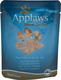 Produktbild von Applaws 70g Beutel Katzennassfutter Sparpaket 24 x 70 Gramm Thunfischfilet & Brachse