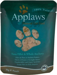 Produktbild von Applaws 70g Beutel Katzennassfutter Sparpaket 24 x 70 Gramm Thunfischfilet & ganze Sardellen