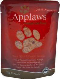 Produktbild von Applaws 70g Beutel Katzennassfutter Sparpaket 24 x 70 Gramm Thunfischfilet & Pazifikgarnelen