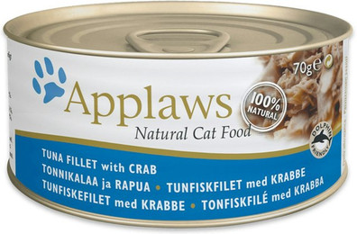 Produktbild von Applaws 70g Katzennassfutter 24 x 70 Gramm Thunfischfilet & Krabbe
