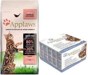 Produktbild von Applaws Adult Huhn mit Lachs & Fischauswahl - 12 x 70 g