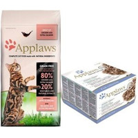 Produktbild von Applaws Adult Huhn mit Lachs & Fischauswahl - 12 x 70 g