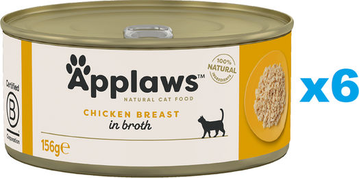 Produktbild von APPLAWS Cat Adult Chicken Breast in Broth Hähnchenbrust in Brühe 6x156g