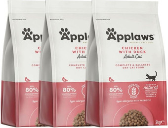 Produktbild von APPLAWS Cat Adult Chicken with Extra Duck - 3 x 2 kg