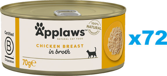 Produktbild von APPLAWS Cat Adult Hähnchenbrust in Brühe - 72 x 70 g
