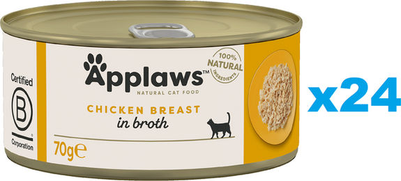 Produktbild von APPLAWS Cat Adult Hähnchenbrust in Brühe - 24 x 70 g