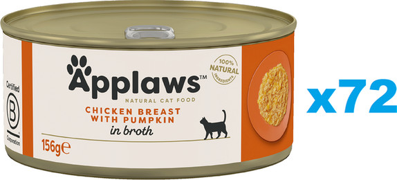 Produktbild von Applaws Cat Adult Hähnchenbrust mit Kürbis in Brühe - 72 x 156 g