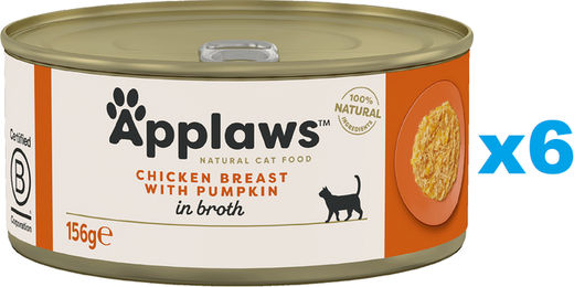 Produktbild von Applaws Cat Adult Hähnchenbrust mit Kürbis in Brühe - 6 x 156 g