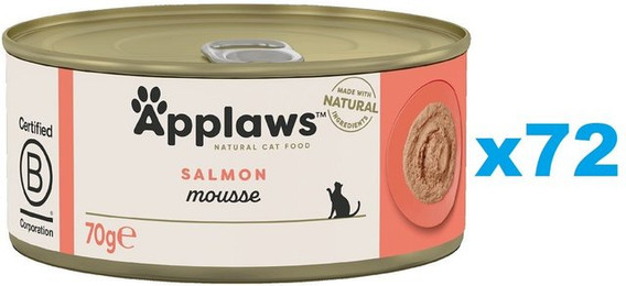 Produktbild von APPLAWS Cat Adult Mousse mit Lachs - 72 x 70 g