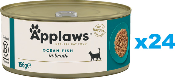 Produktbild von APPLAWS Cat Adult Ocean Fish in Broth Meeresfisch in Brühe - 24 x 156 g