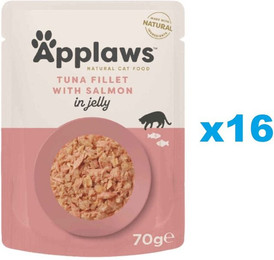 Produktbild von APPLAWS Cat Adult Pouch Thunfischfilet mit Lachs in Gelee - 16 x 70 g