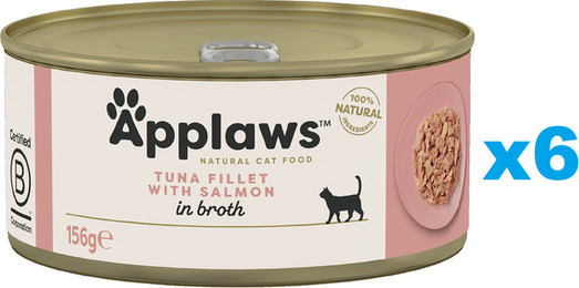 Produktbild von APPLAWS Cat Adult Thunfisch mit Lachs in Brühe - 6 x 156 g