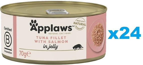 Produktbild von APPLAWS Cat Adult Thunfisch und Lachs in Gelee - 24 x 70 g