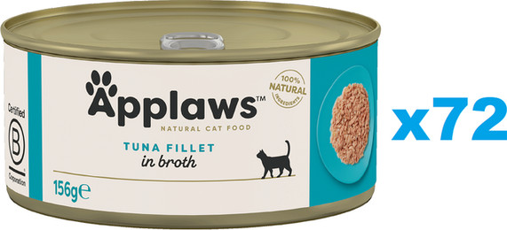 Produktbild von APPLAWS Cat Adult Thunfischfilet in Brühe - 72 x 156 g