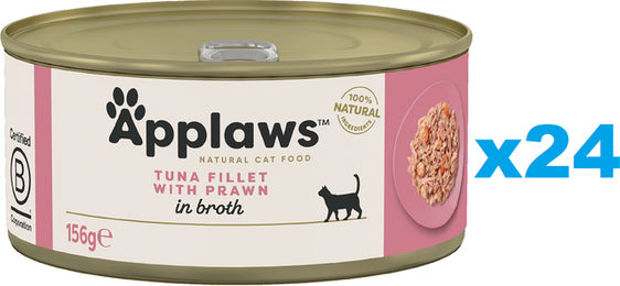 Produktbild von APPLAWS Cat Adult Tuna with Prawn in Broth Thunfisch und Garnelen in Brühe 24x156 g