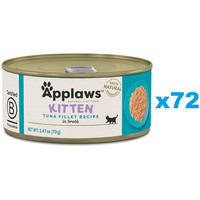 Produktbild von APPLAWS Cat Kitten Thunfisch in Brühe - 72 x 70 g