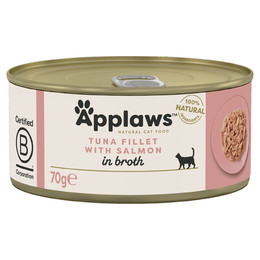 Produktbild von Applaws Cat Nassfutter Thunfischfilet & Lachs in Brühe - 24 x 70 g