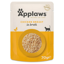 Produktbild von Applaws Cat Natural in Brühe Hähnchenbrust - 12 x 70 g