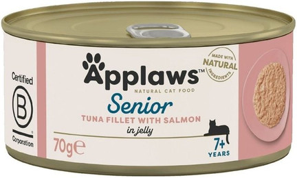 Produktbild von APPLAWS Cat Senior Thunfisch mit Lachs in Gelee - 24 x 70 g
