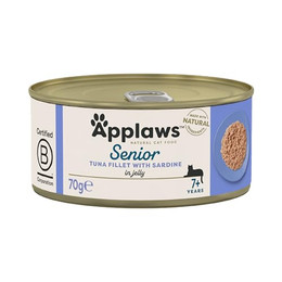 Produktbild von APPLAWS Cat Senior Thunfisch mit Sardine in Gelee - 24 x 70 g