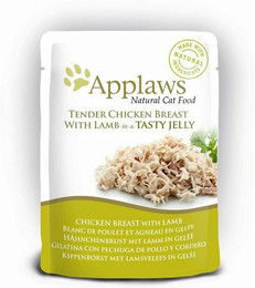 Produktbild von Applaws Gelee 70g Beutel Katzennassfutter 16 x 70 Gramm Hähnchenbrust mit Lamm
