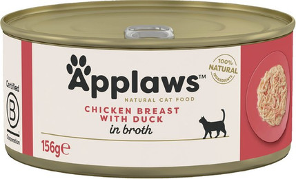 Produktbild von Applaws Katzenfutter in Brühe Hühnchenbrust & Ente - 6 x 156 g