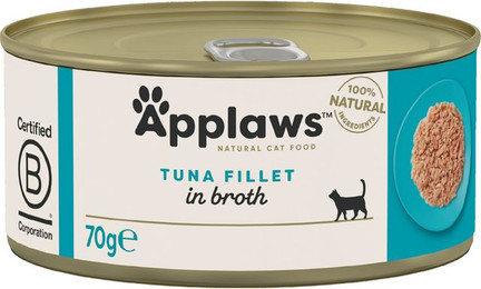 Produktbild von Applaws Katzenfutter in Brühe Thunfischfilet - 6 x 70 g