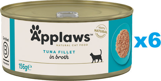 Produktbild von Applaws Katzenfutter in Brühe Thunfischfilet - 6 x 156 g